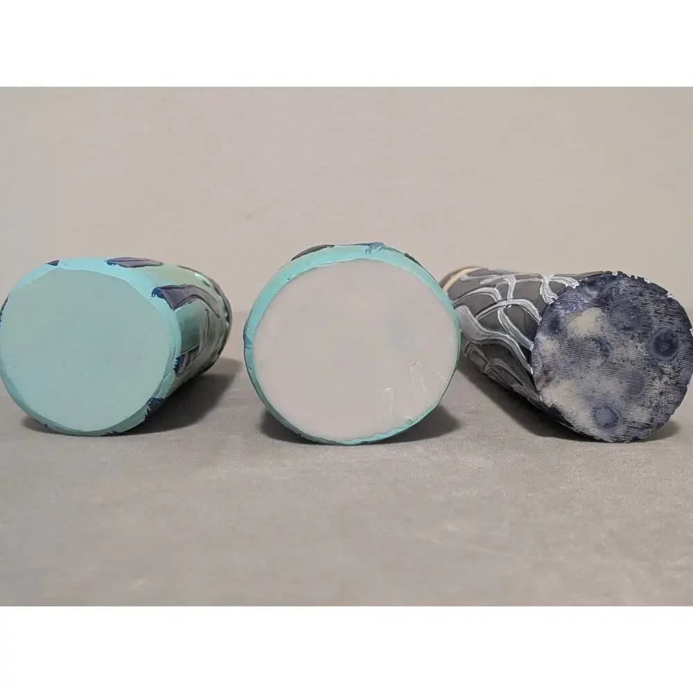 Set of 3 Bohemian Spring Family Resin Face Bud Vases Whimsical Boho Decor